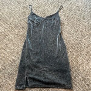 Silver sparkles mini dress